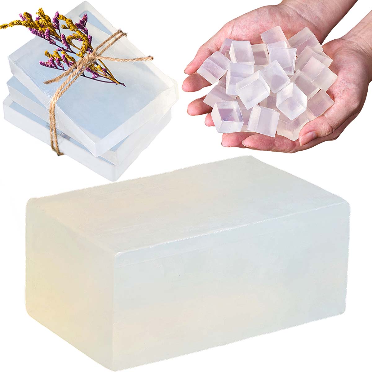 Soap Making Glycerin Base - Прозрачная белая глицериновая мыльная основа, сделай