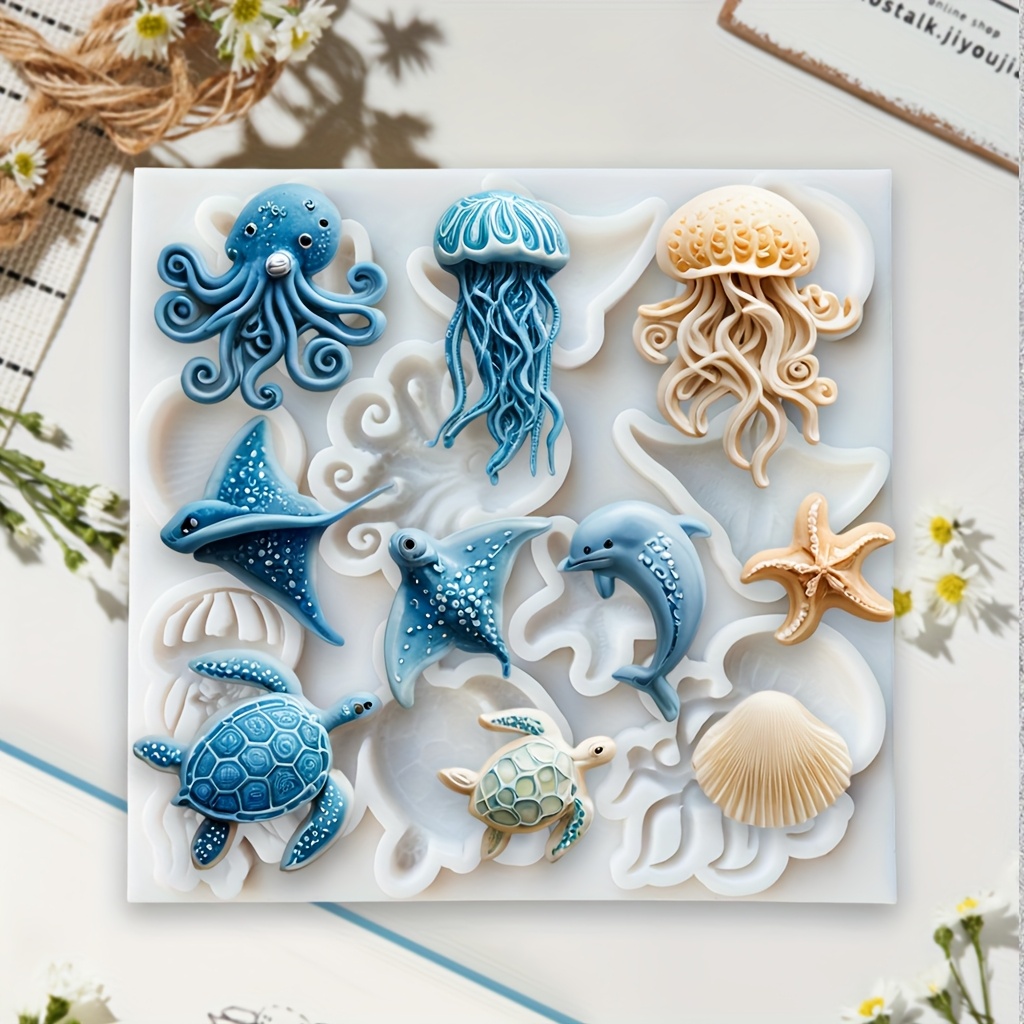 Soap Making For Beginners Book - Силиконовые формы для морских животных: осьминог,